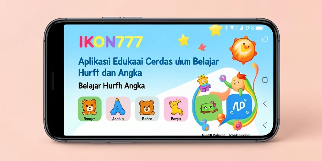 Tampilan menarik dan fungsional dari IKON777 untuk belajar huruf dan angka.
