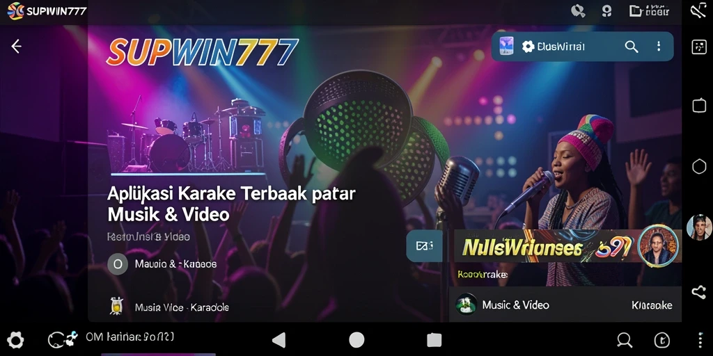 Antarmuka aplikasi Karaoke SUPWIN777 yang menarik dan interaktif.