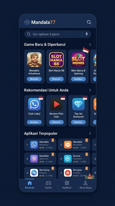 Tampilan katalog aplikasi mandala77